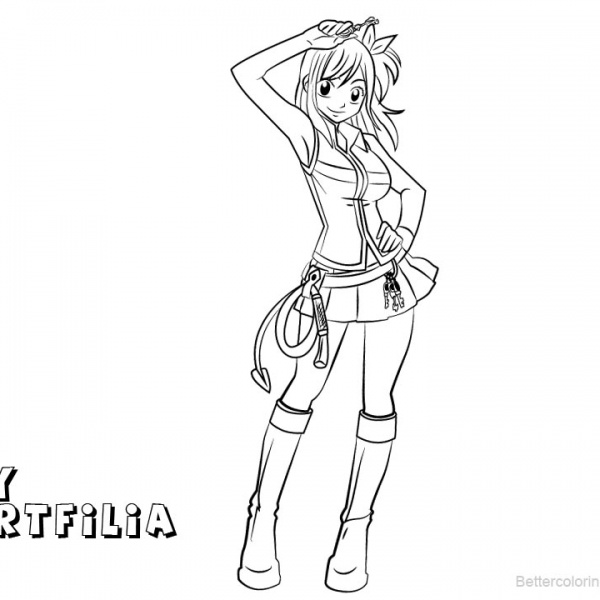 Lucy Fairy Tail Anime Coloring Pages Coloring Pages
