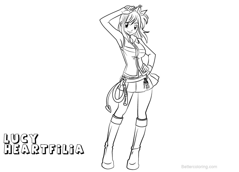 Free Fairy Tail Coloring Pages Lucy Heartfilia printable