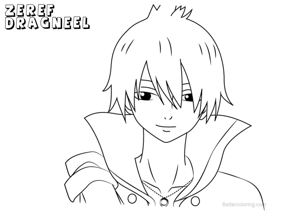 Free Fairy Tail Coloring Pages Zeref Dragneel printable