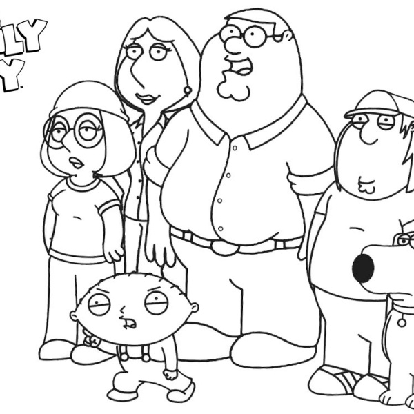 Family Guy Coloring Pages Watch TV - Free Printable Coloring Pages
