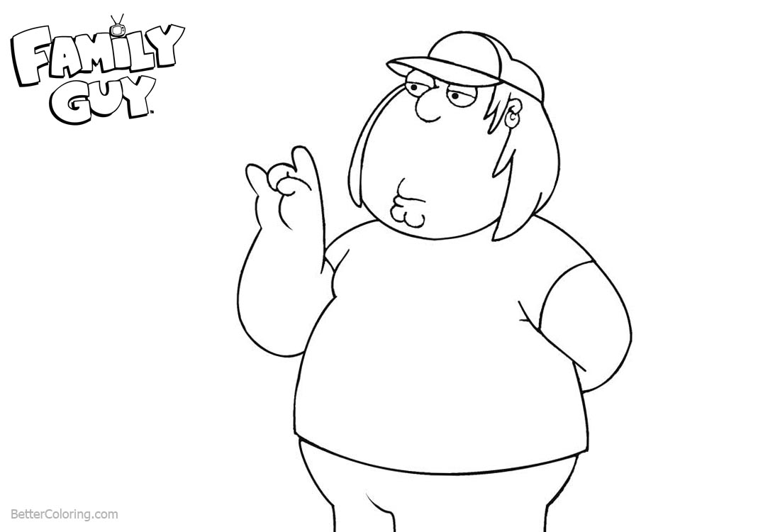 Family Guy Chris Coloring Pages printable for free