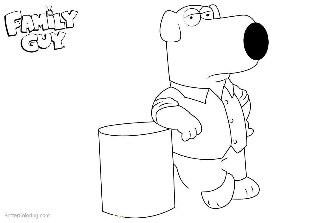 Family Guy Coloring Pages Brian Griffin printable for free