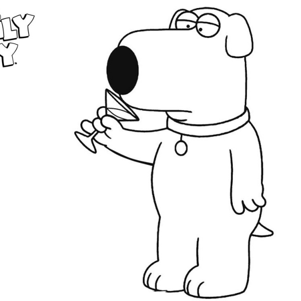 Family Guy Coloring Pages Brian is Playing Music Free Printable