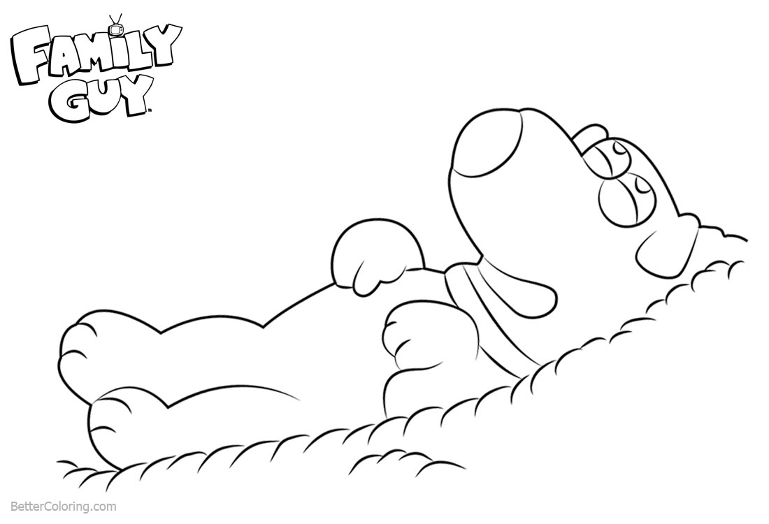 Family Guy Coloring Pages Brian is Sleeping printable for free