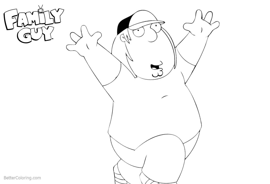 Family Guy Coloring Pages Chris Jumping printable for free