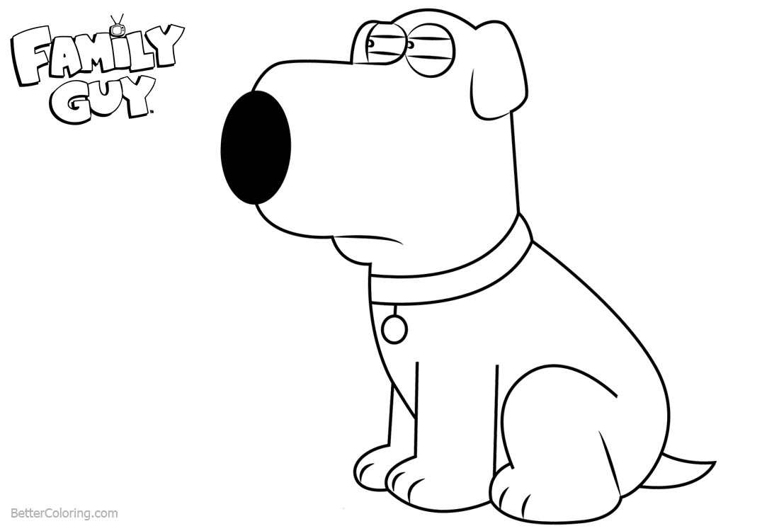 Family Guy Coloring Pages Dog Brian Free Printable Coloring Pages