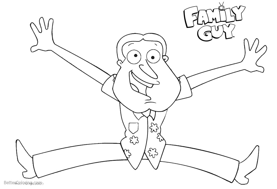 Family Guy Coloring Pages Glenn Quagmire printable for free