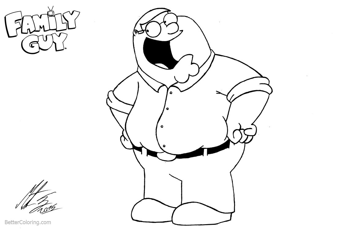 Family Guy Coloring Pages Peter Griffin by MortenEng21 printable for free