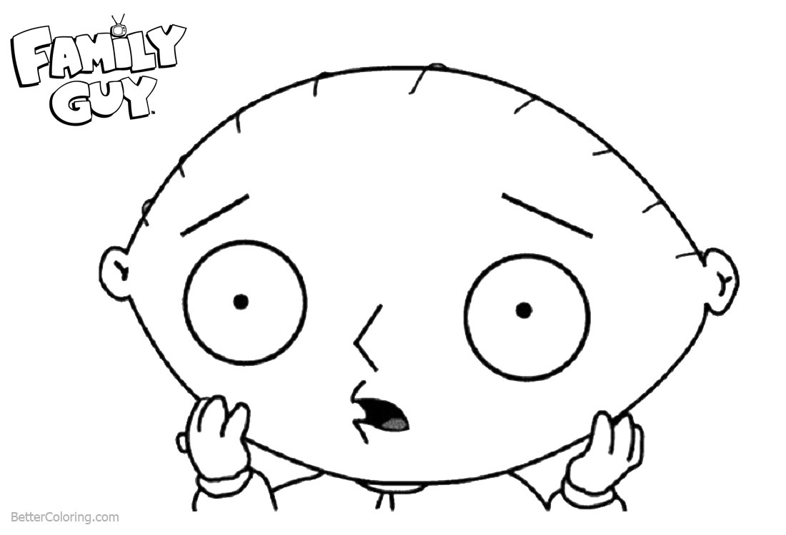 Family Guy Coloring Pages Stewie Black and White printable for free
