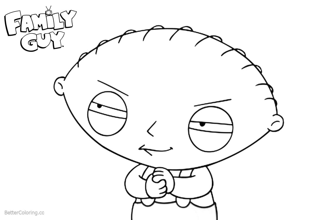 Family Guy Coloring Pages Stewie Line Drawing printable for free