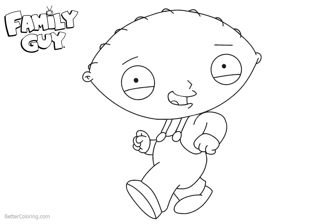 Family Guy Coloring Pages Stewie is Dancing - Free Printable Coloring Pages