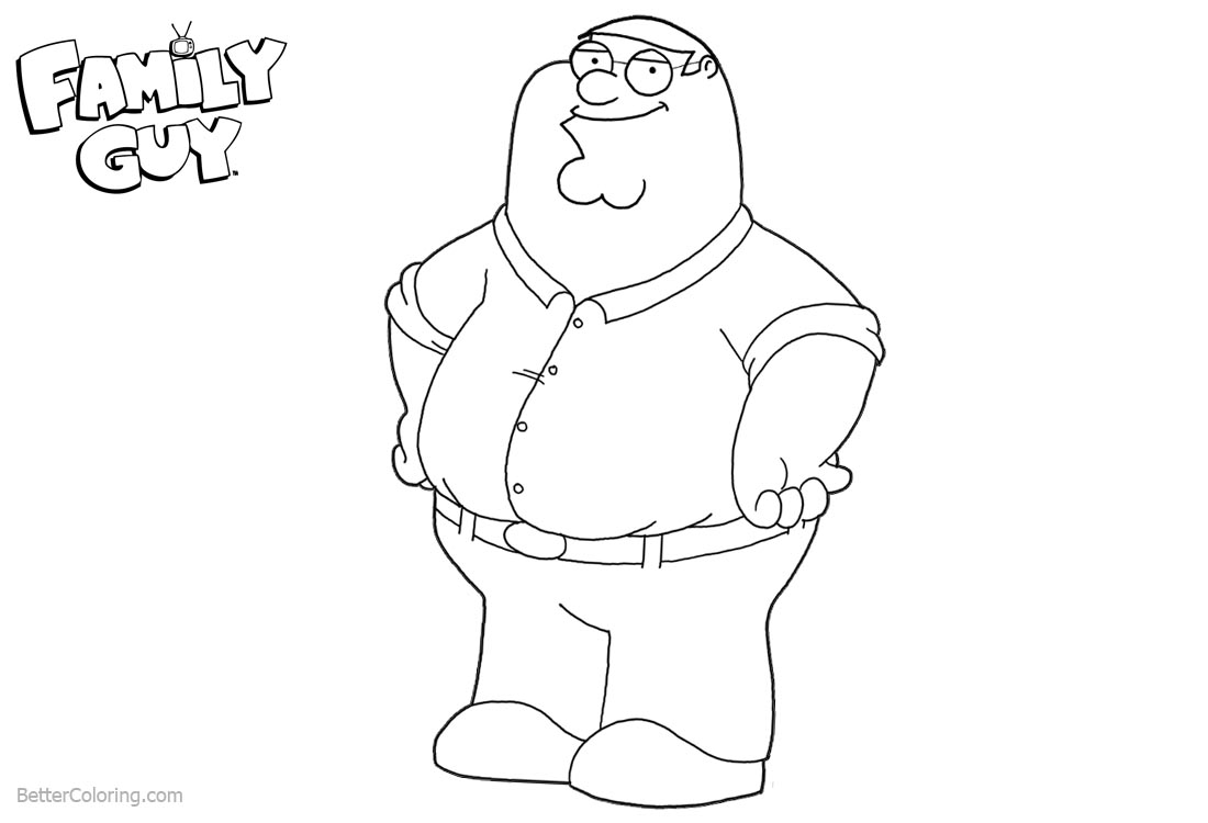Family Guy Peter Griffin Coloring Pages printable for free