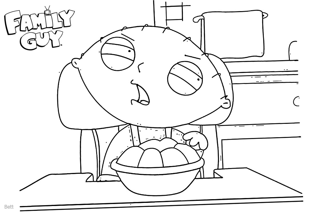 Family Guy Stewie Coloring Pages printable for free