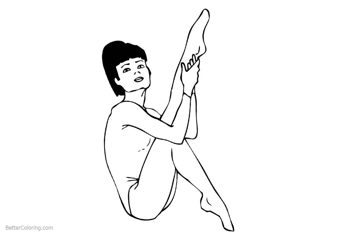Female Gymnastics Coloring Pages printable for free