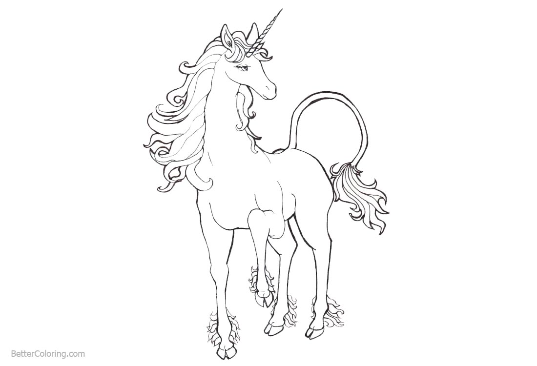 Female Unicorn Coloring Pages printable for free