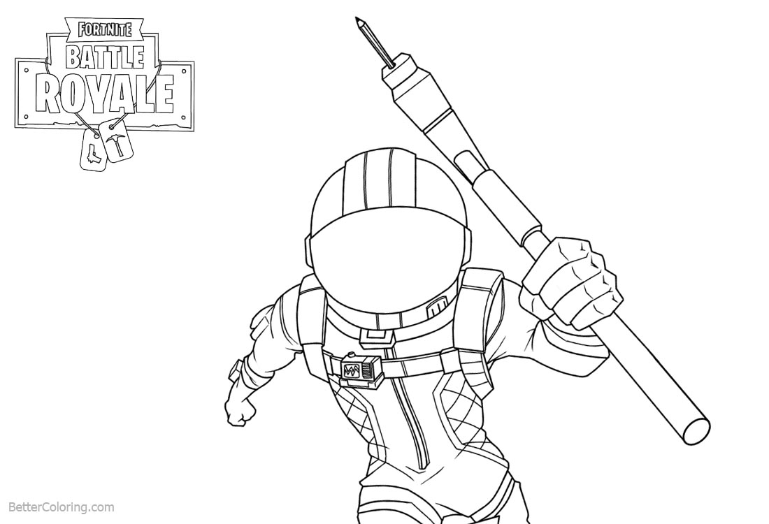 Fortnite Coloring Pages Characters Line Drawing Black and ...