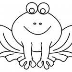 Frog Coloring Pages Simple Smiling Frog