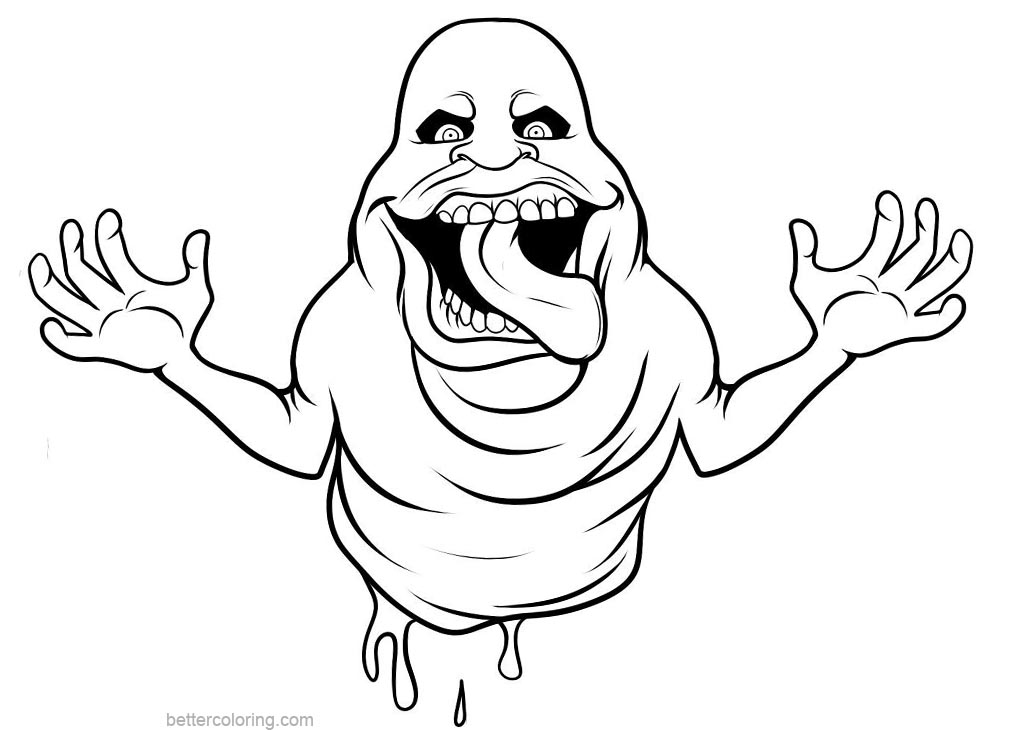 Ghostbusters Slimer Coloring Pages Free Printable Coloring Pages
