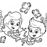 Gil from Bubble Guppies Coloring Pages with Molly Line Art