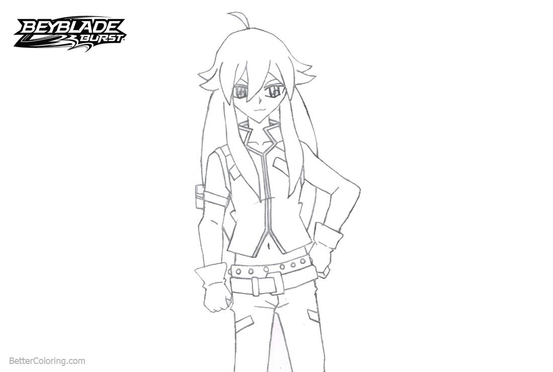 Free Girl from Beyblade Burst Coloring Pages printable