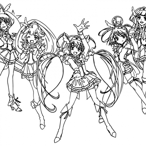 Glitter Force Characters Coloring Pages Precure Free Printable