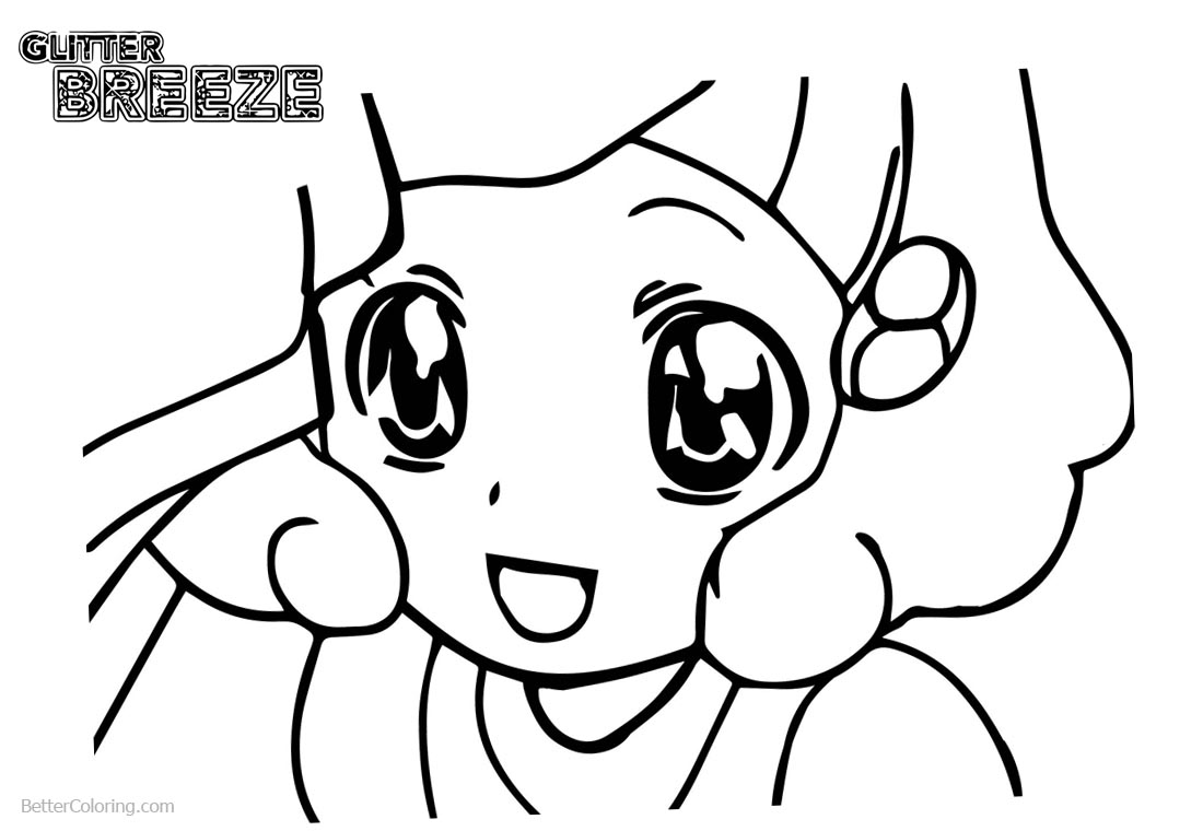 Glitter Force Coloring Pages Cute Precure Girl printable for free