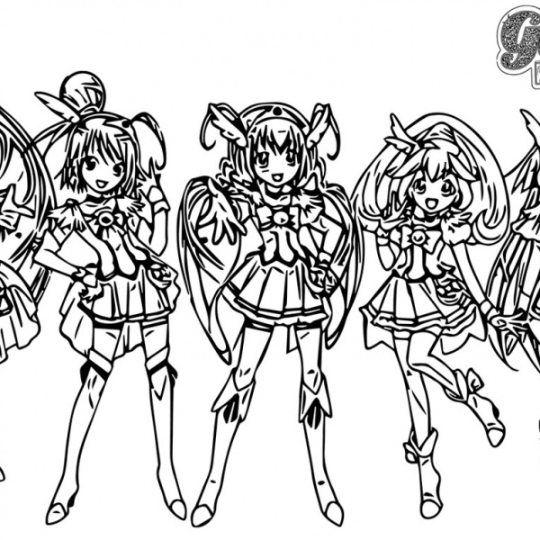 Glitter Force Coloring Pages Smile Force Lineart - Free Printable ...