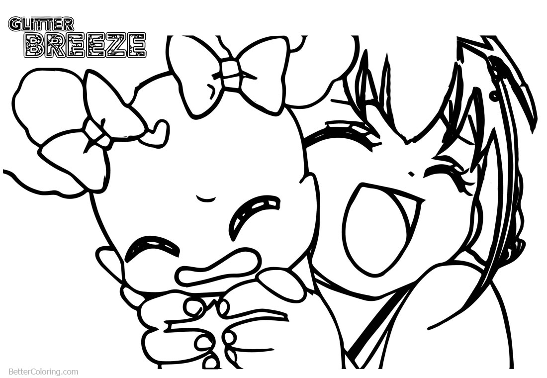 Glitter Force Coloring Pages Girl and Pet printable for free