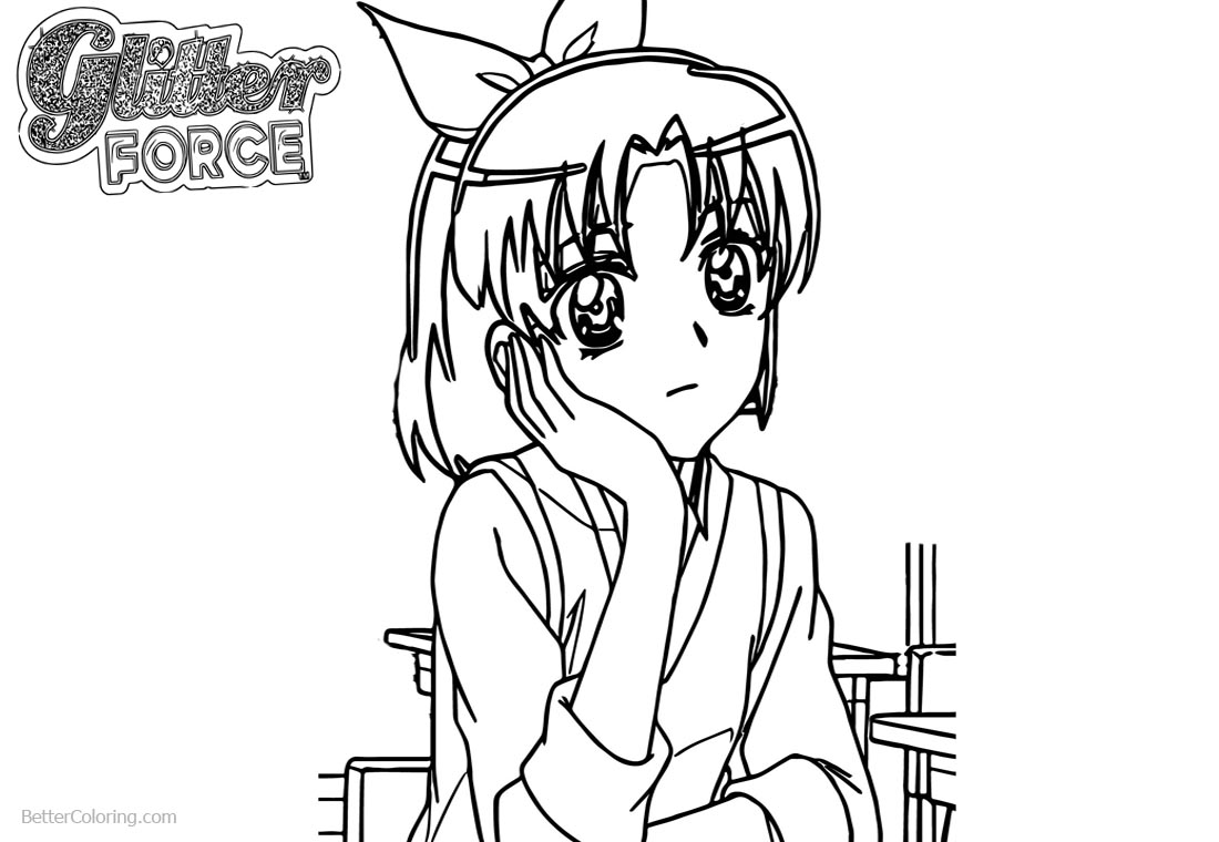 Glitter Force Coloring Pages In the Classroom printable for free