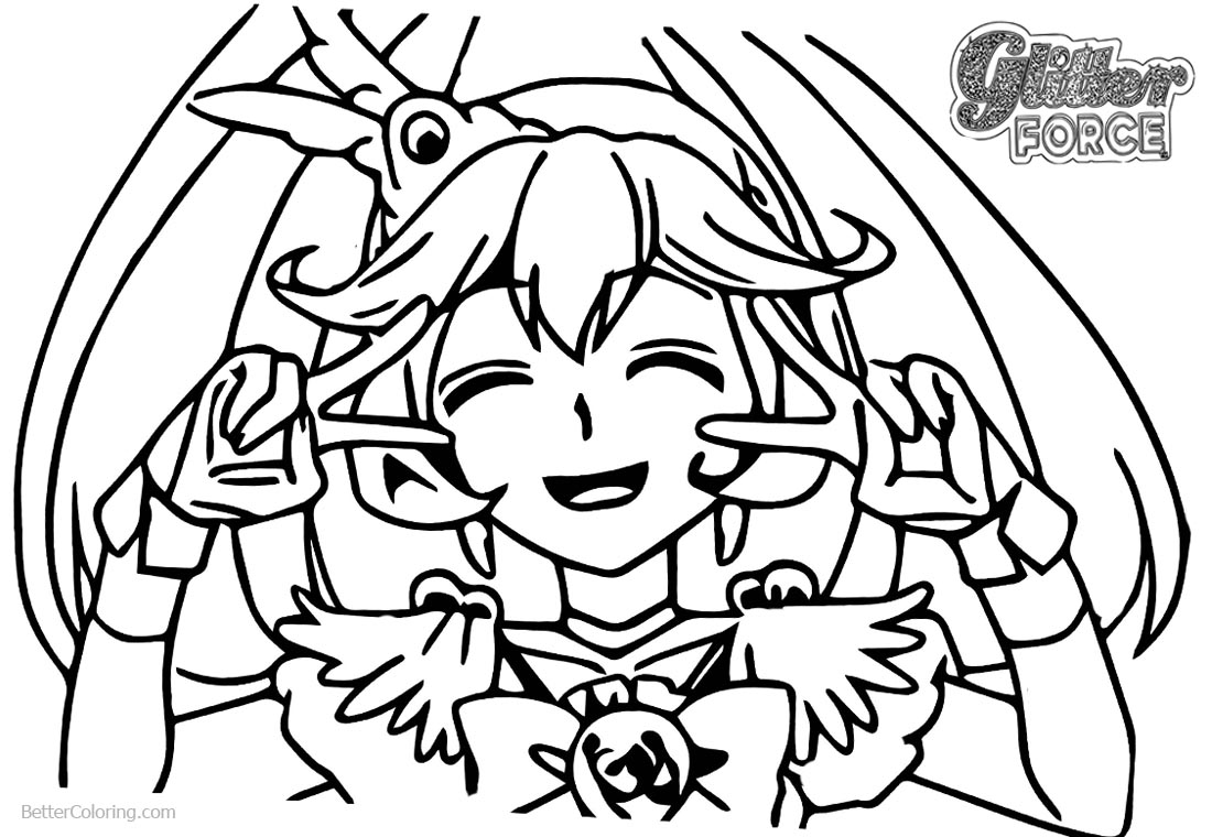 Glitter Force Coloring Pages Smile Force Lineart printable for free