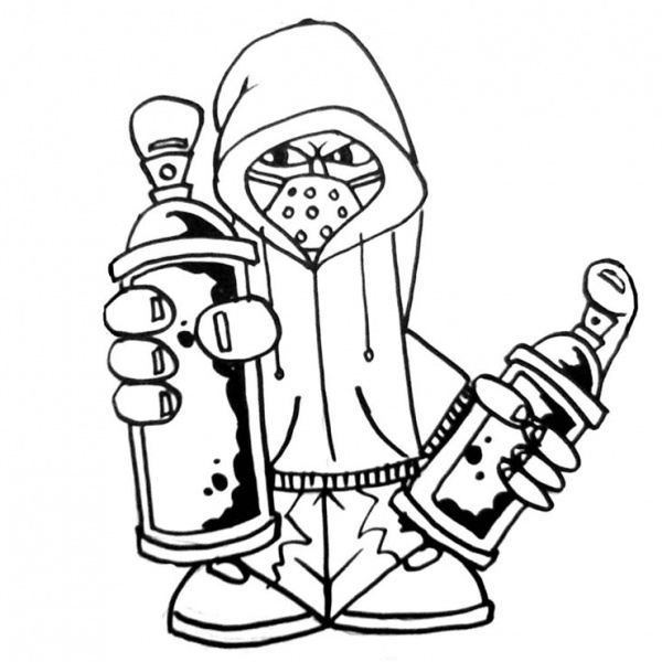 Crip Graffiti Drawings Sketch Coloring Page