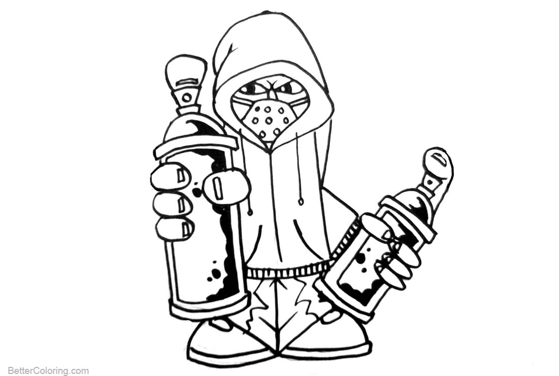 Graffiti Coloring Pages Black and White - Free Printable Coloring Pages