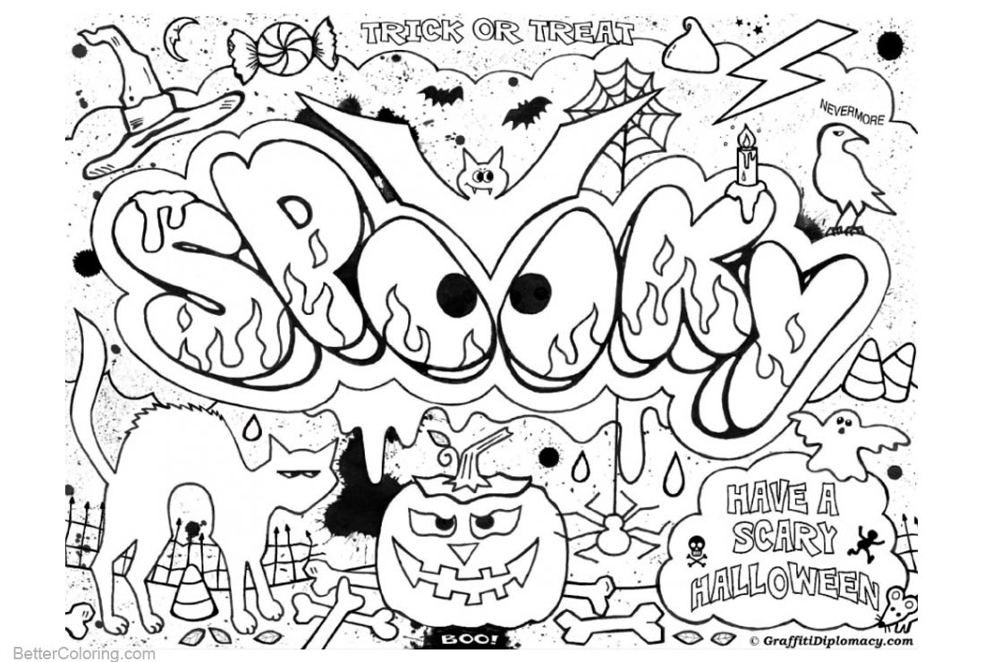 Download Graffiti Coloring Pages Halloween - Free Printable ...