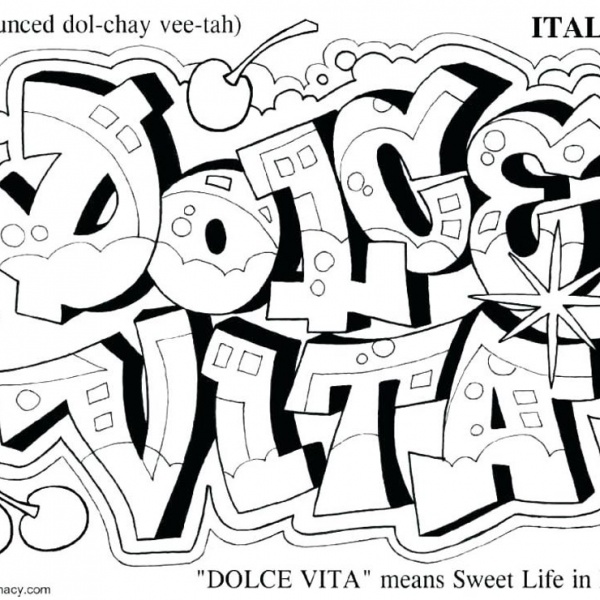 Graffiti Coloring Pages Alphabet Drawing - Free Printable Coloring Pages