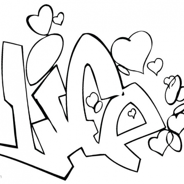 Graffiti Letters Love Coloring Pages Free Printable Coloring Pages