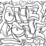 Graffiti Coloring Pages Letters One Love