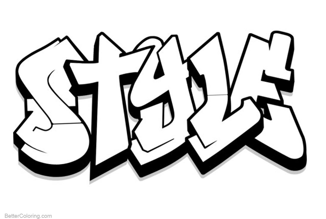 Download Graffiti Coloring Pages Letters Style - Free Printable ...