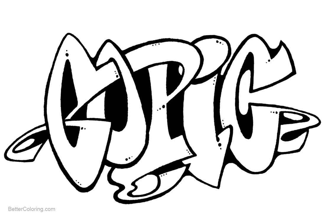 Graffiti Coloring Pages Letters printable for free