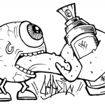 Graffiti Coloring Pages Line Art