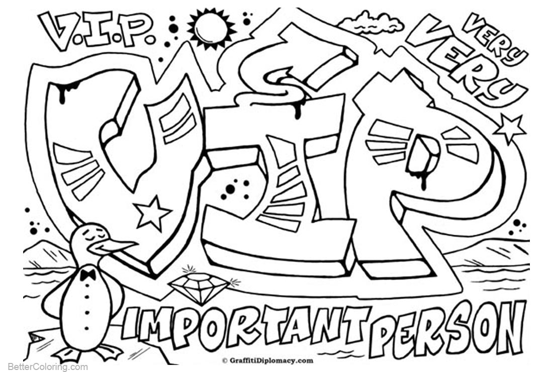 Graffiti Letters Coloring Pages VIP - Free Printable ...