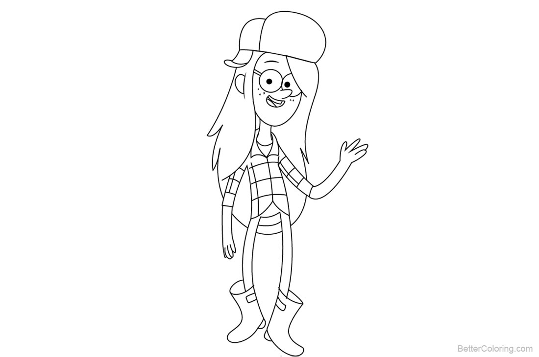 Gravity Falls Coloring Pages Wendy printable for free