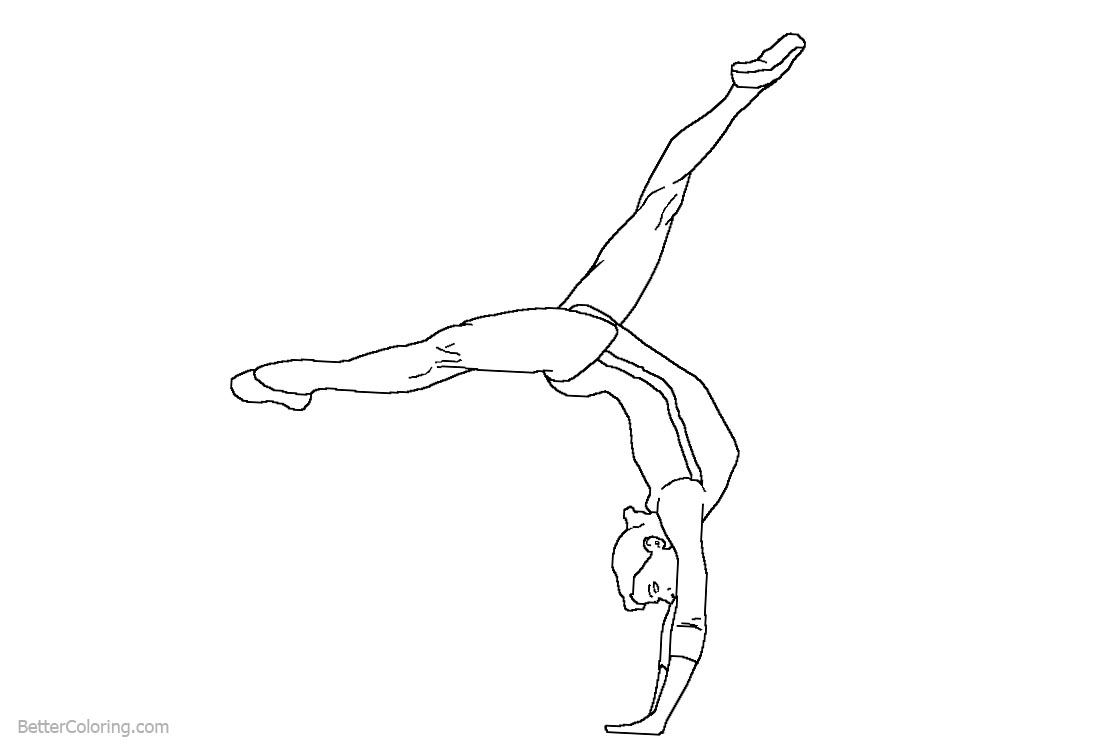 Gymnastics Coloring Pages Clipart printable for free