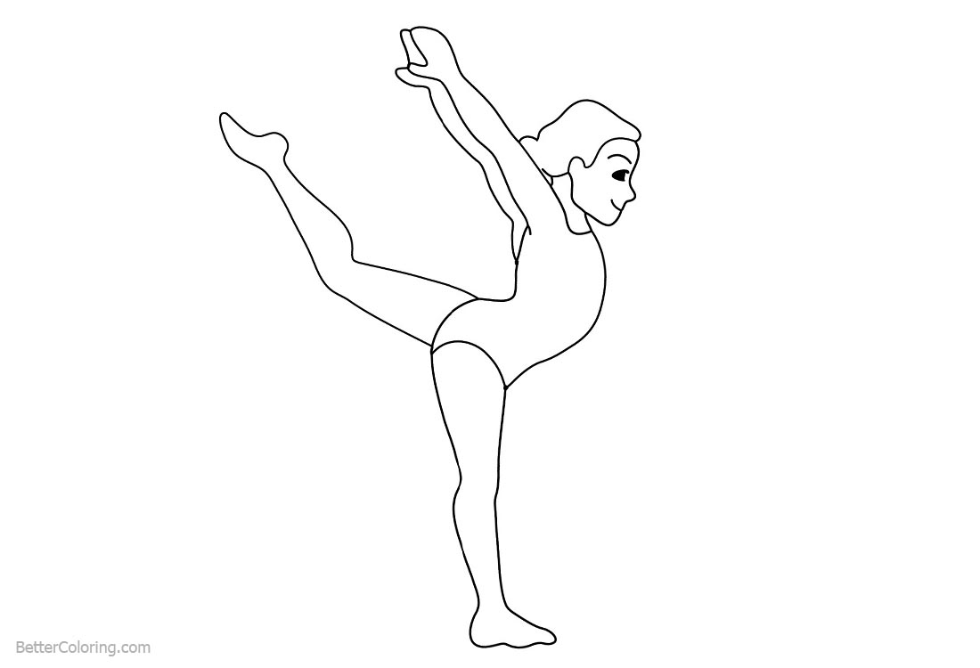 Gymnastics Coloring Pages Outline Girl printable for free