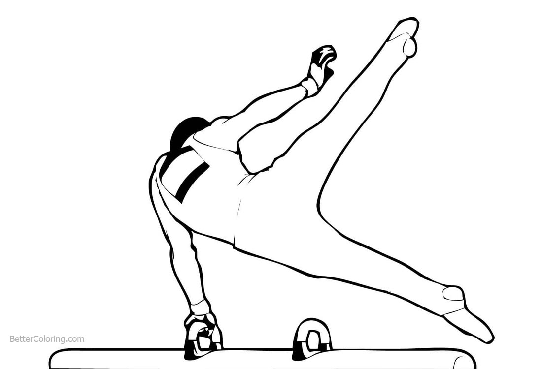 Gymnastics Coloring Pages Pommel Horse printable for free