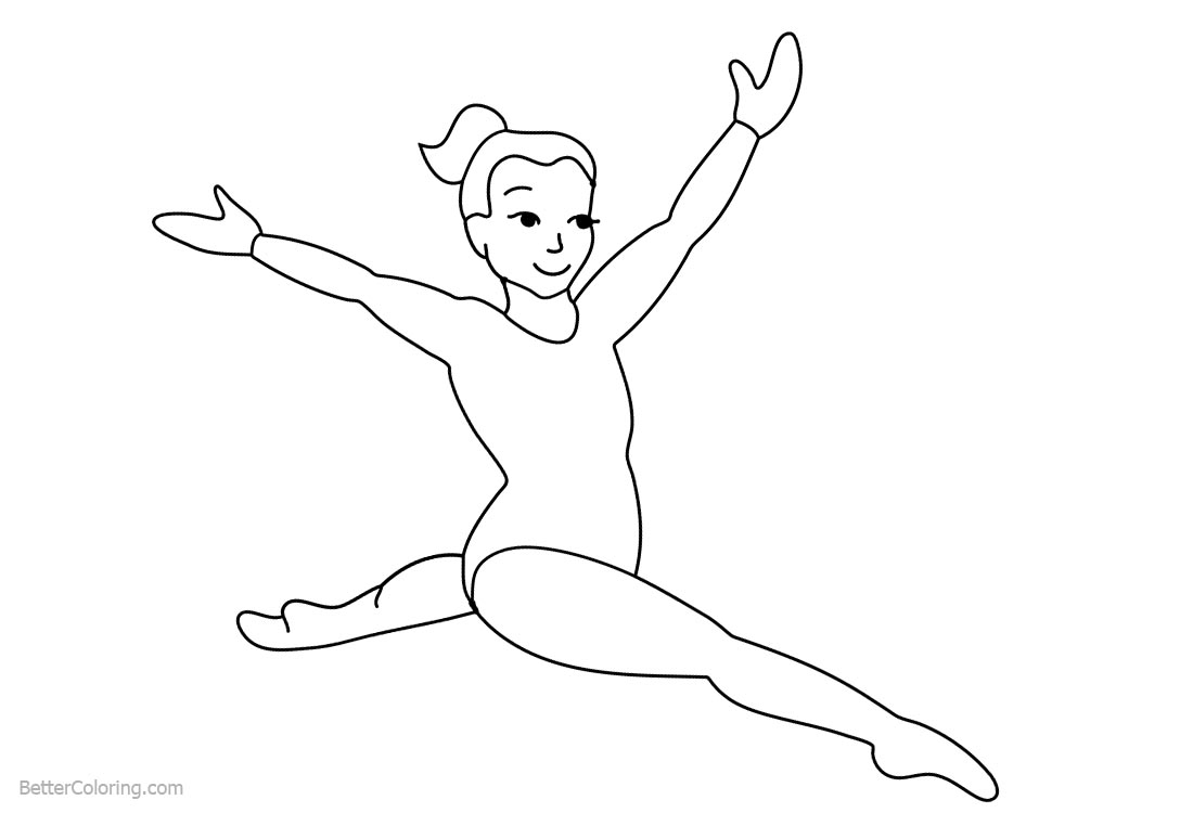 Gymnastics Coloring Pages Simple Drawing printable for free