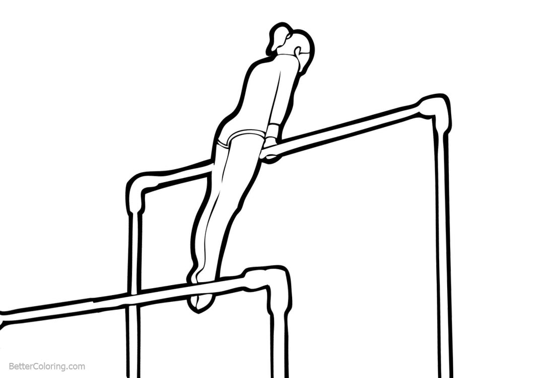 Gymnastics Coloring Pages Uneven Bars printable for free