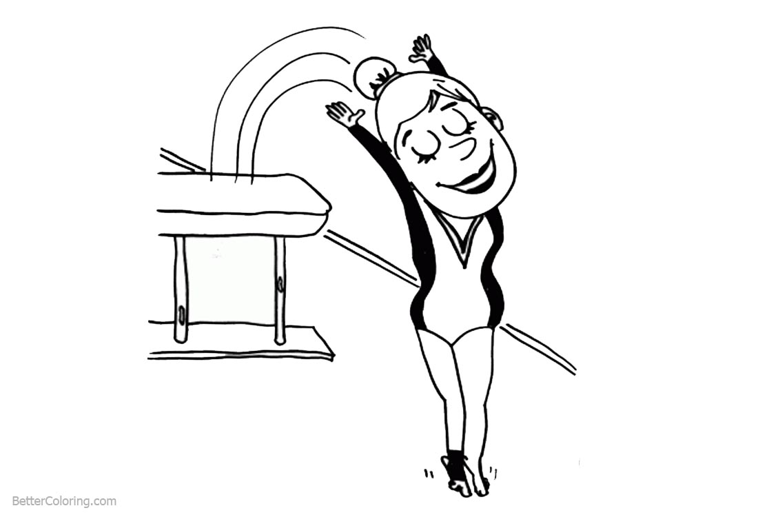 Gymnastics Coloring Pages Vault printable for free