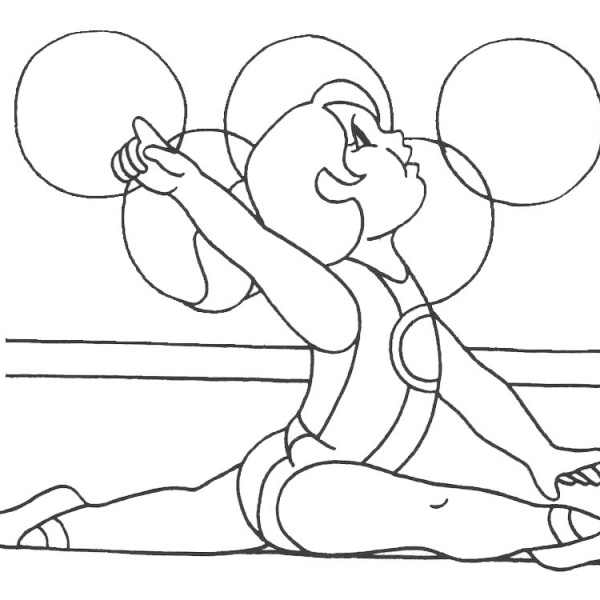 Gymnastics Coloring Pages With Olympic Logo 600x600 