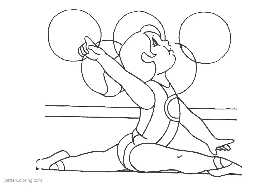 Gymnastics Coloring Pages with Olympic Logo printable for free