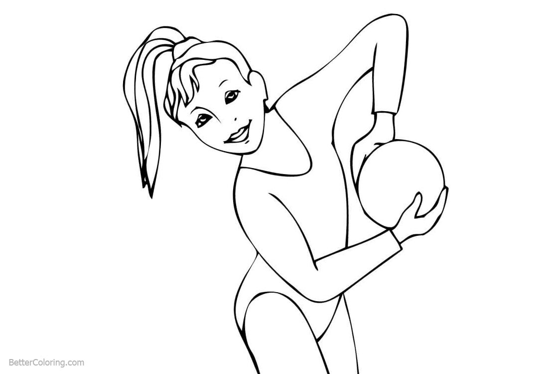 Gymnastics Rhythmic Ball Coloring Pages printable for free